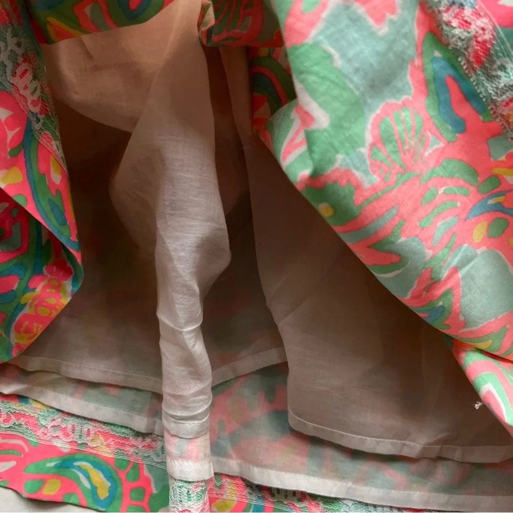 Lilly Pulitzer Chandie Strapless Dress Womens Small Make A Splash Sand Bar - Picture 11 of 14